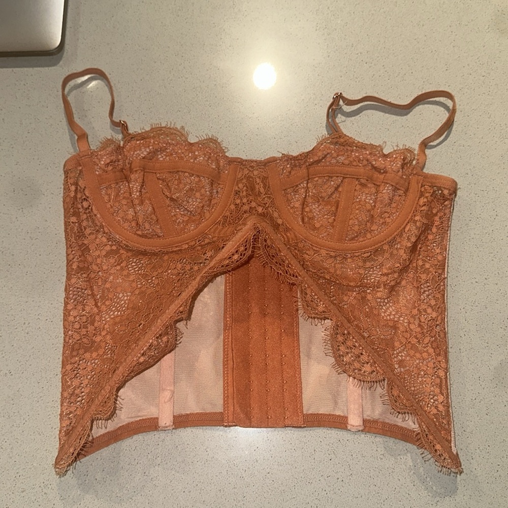 Urban Outfitters coral corset top size S